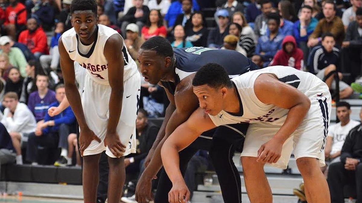 Providence Day senior Grant Williams (right) and sophomore Trey Wertz (left) led the Chargers to the 2016 NCISAA 3A state championship over Bam Adebayo (center) and High Point Christian. Adebayo is now with the Miami Heat, Williams with the Boston Celtics. Wertz is a junior at Notre Dame.
