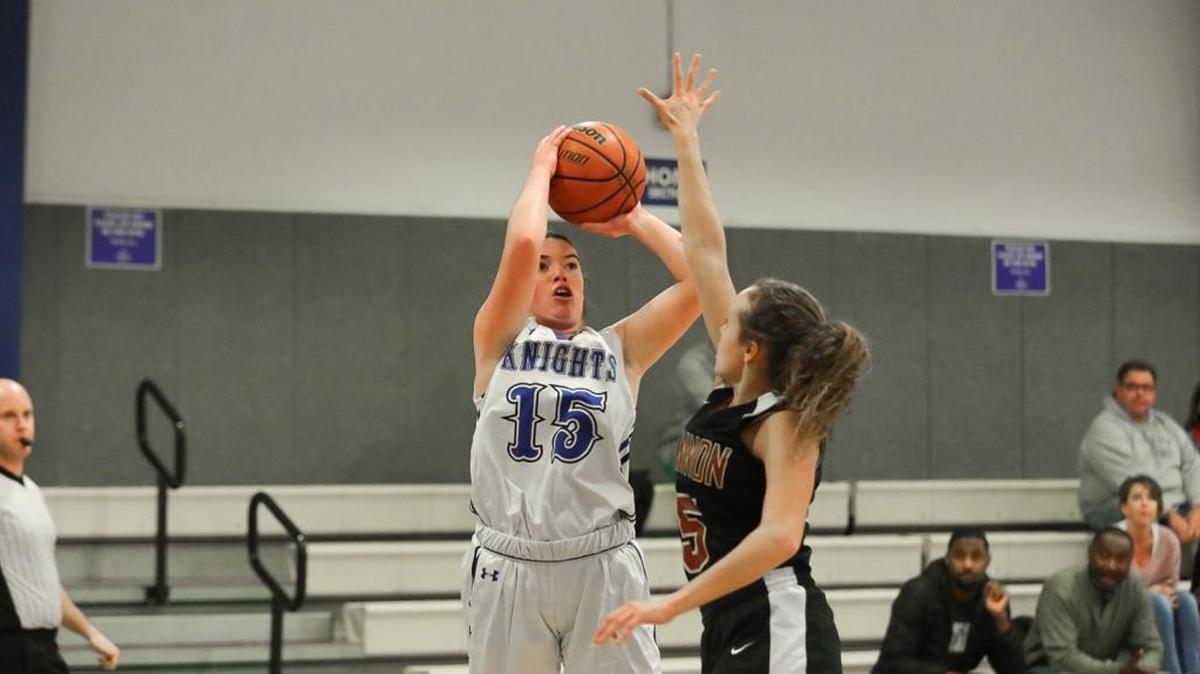 Sophomore Lindsay Noonan (15) of Charlotte Christian attempts a three point shot in a win over Concord Cannon