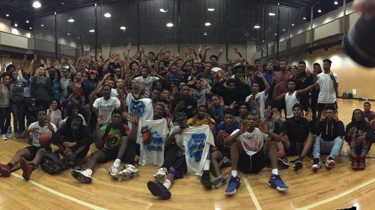 Hundreds of area basketball players and students gathered at a local YMCA Sunday to honor Olympic High sophomore Aaron Barker, who died suddenly Saturday