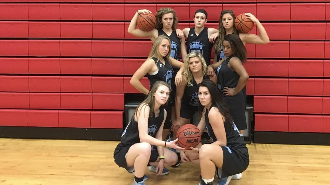 North Iredell’s girls high school basketball team is ranked in the Charlotte Observer preseason Sweet 16 poll. Team members includeTop left to right, Mackie Allen (soph), Rachel LaLonde (soph), London Liles (Jr). Middle left to right, Addie Pennell (soph), Ryleigh Feimster (Jr), Shannese Grinton (Jr). Bottom left to right, Liz Howard (senior), Regan Allen (senior). Not pictured, Shanese Turner (Jr)