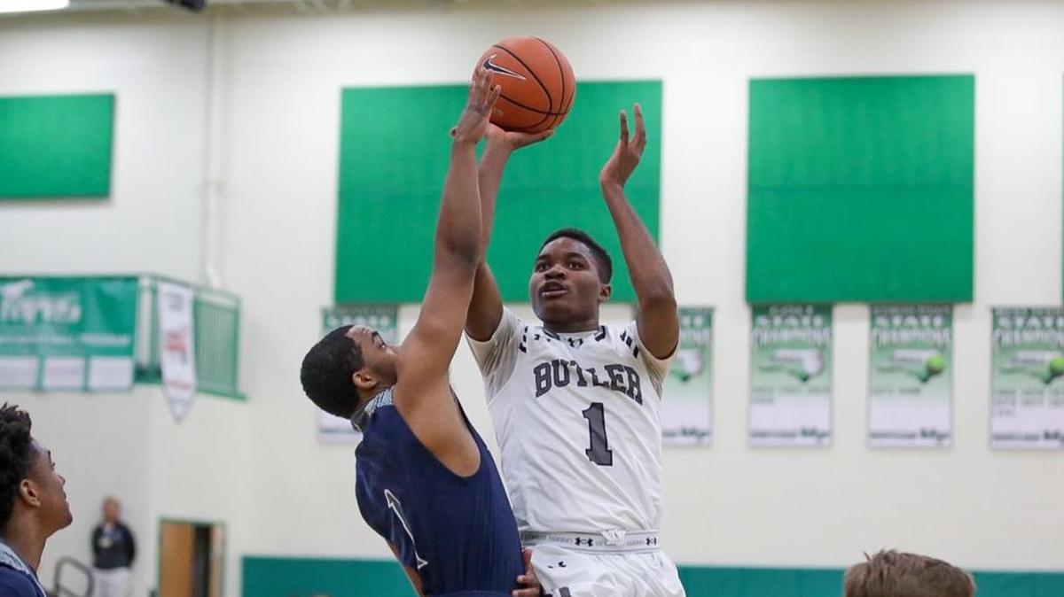 Butler’s Raquan Brown (1) led his team to an emotional upset of Sweet 16 No. 4 Independence Tuesday.