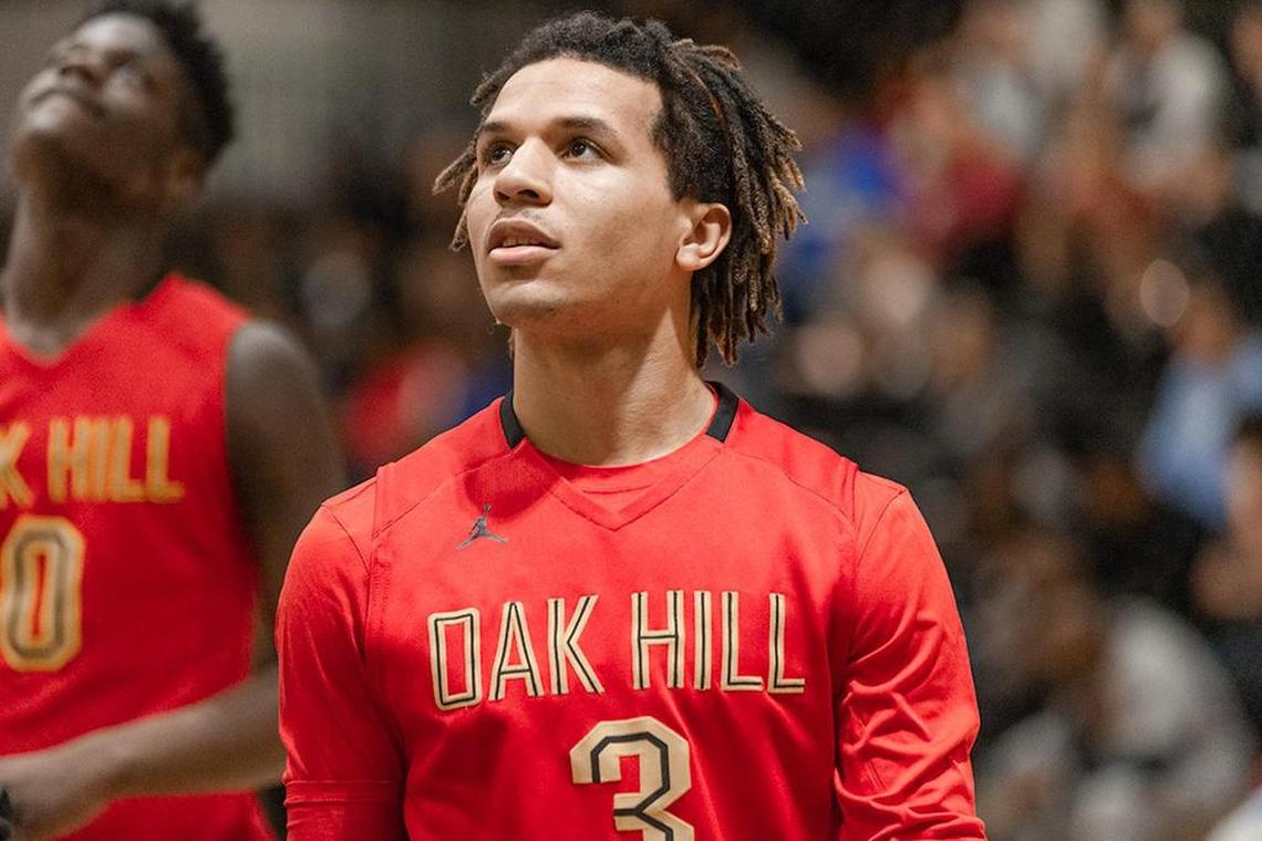 Senior Cole Anthony (3) of Oak Hill (VA) is the nation’s top point guard prospect. He played in Charlotte Saturday at the Carmel Christian Tip Off.