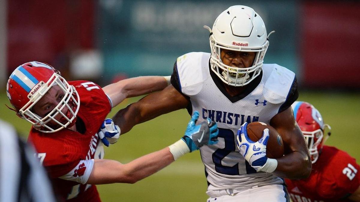 Charlotte Christian running back Justus Woods is one of several college football recruits playing in Friday’s road game at Providence Day School.