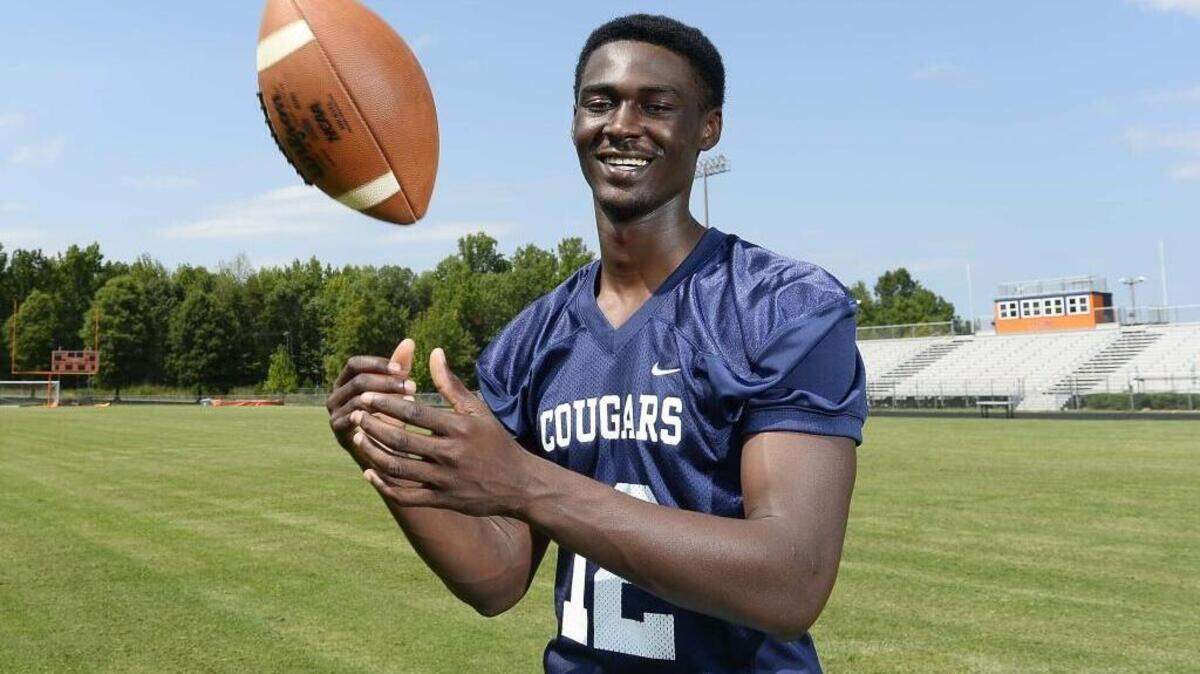 
Vance High junior QB Kingsley Ifedi played his first high school varsity football game as a starter last week and the results weren't bad: 440 yards passing and a school record 6 TDs.

