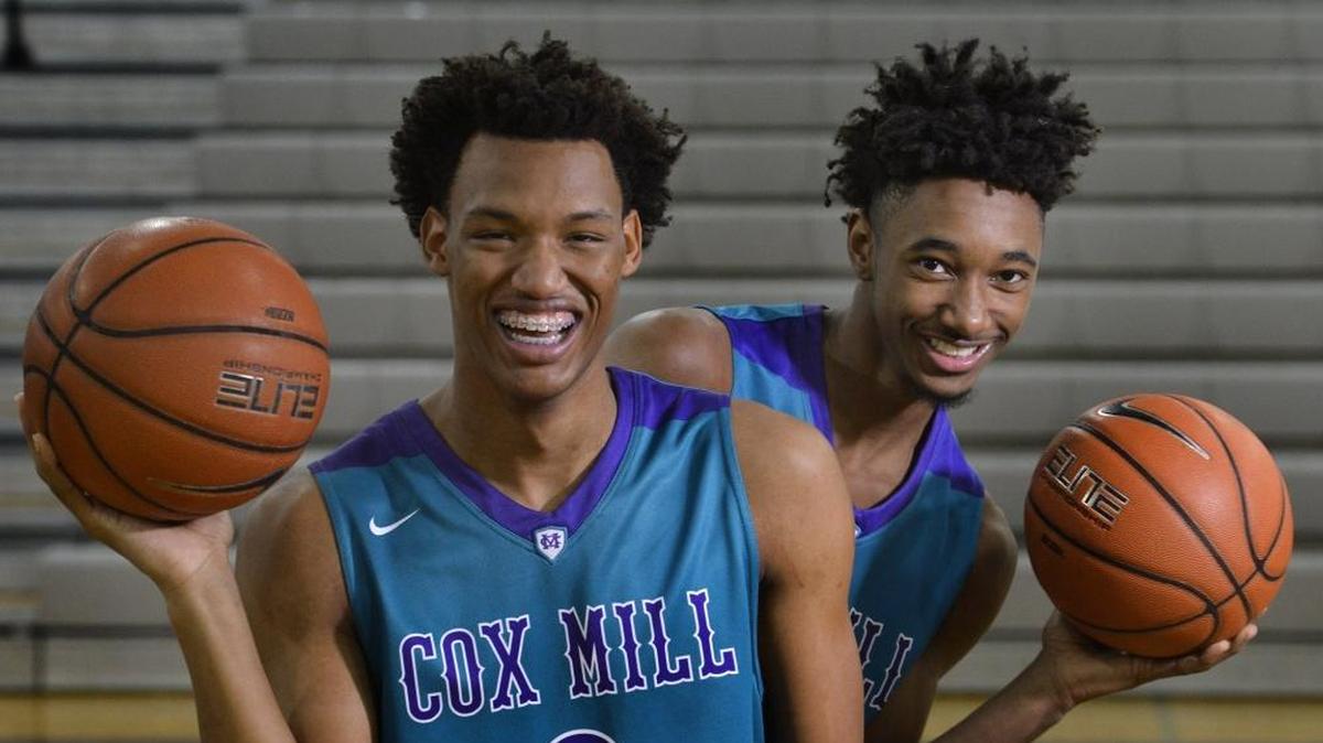 Cox Mill High teammates Wendell Moore and Rechon "Leaky" Black.
