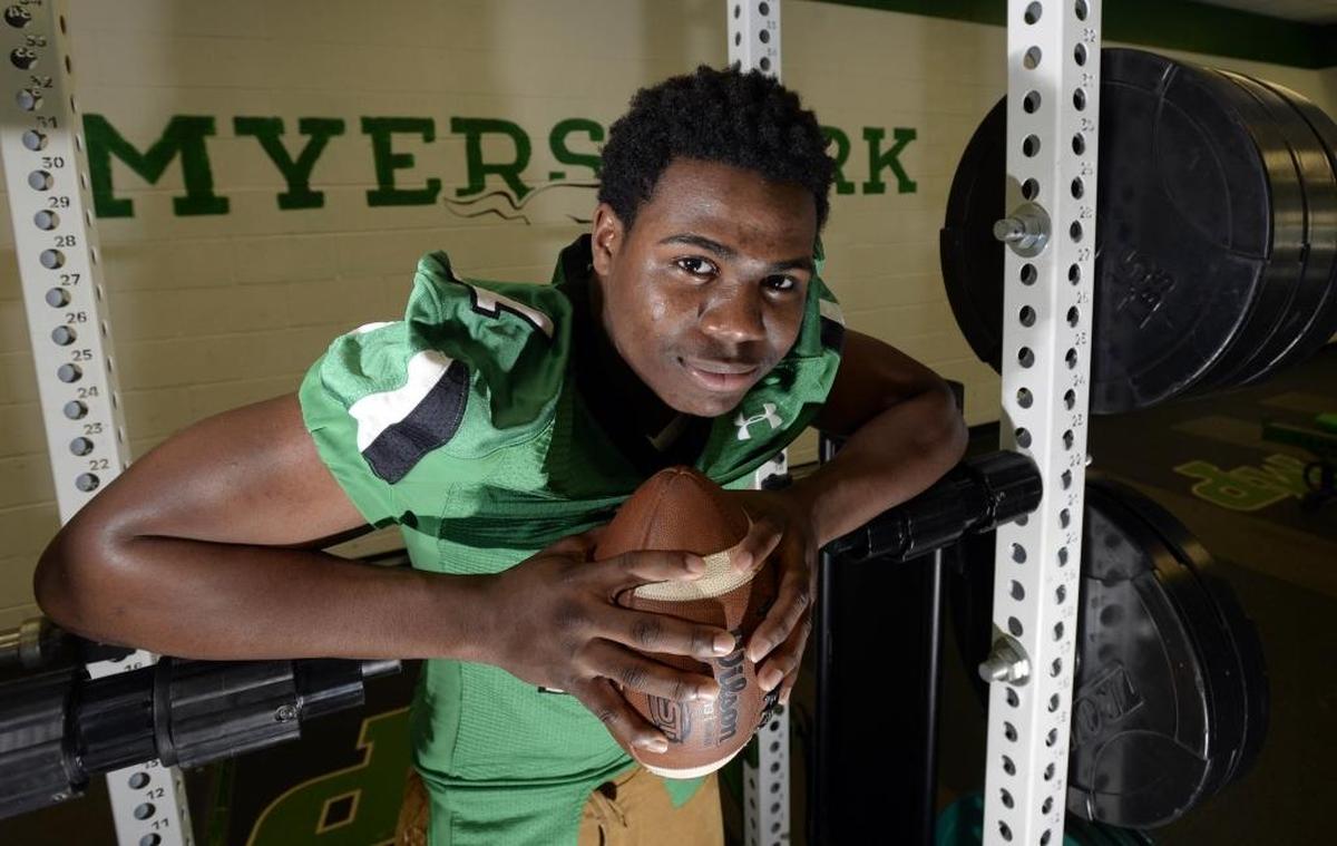 Myers Park's Elijah Bowick in the school's weight room on Friday, February 10, 2017.
