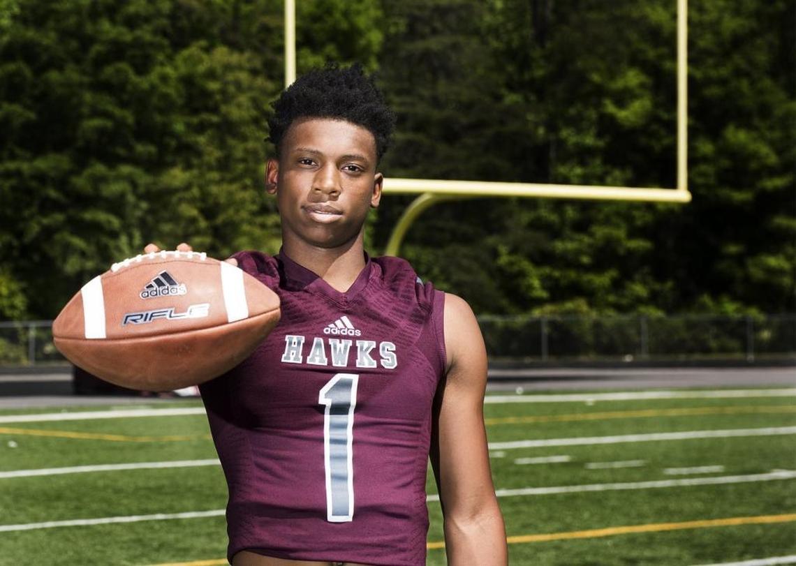 West Mecklenburg’s Khafre Brown is a 6-foot, 170-pound sophomore who is ranked as high as the No. 3 player in the state in the 2019 class. A top 125 recruit nationally among all positional players, he has received scholarship offers from such national college powers as Alabama, Ohio State and Michigan.