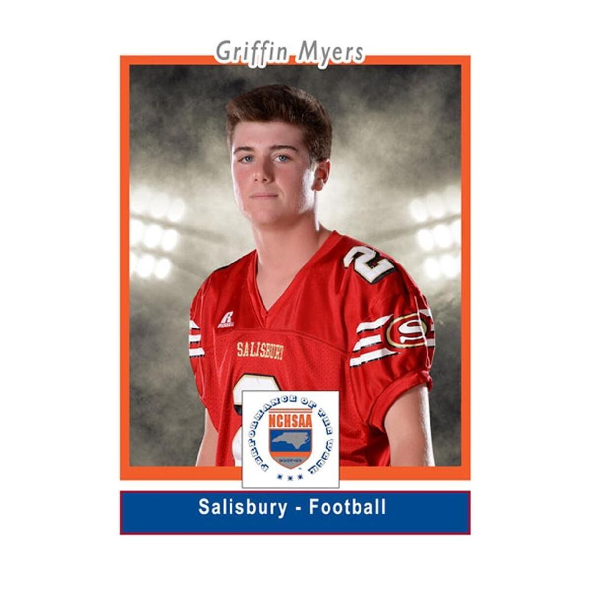 Salisbury High football player Griffin Myers