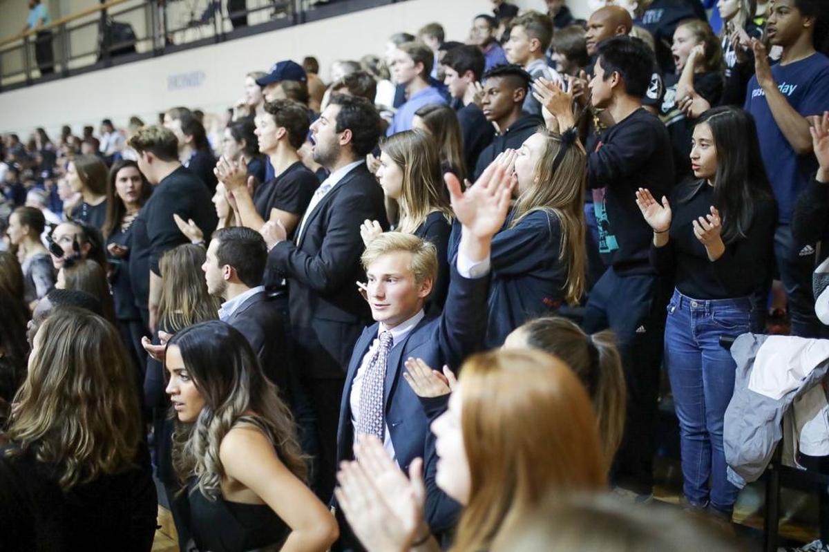 Gaston Day student section came ready to cheer on the home team as they hosted Spartanburg Day Tuesday night.