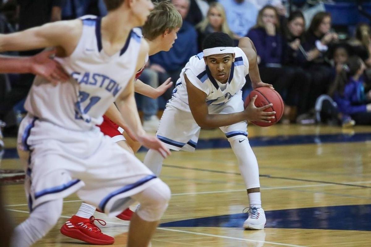 Gaston Day's Ja'Ka' Belton looks to drive against his defender during late 1st half action on Tuesday December 12, 2017.