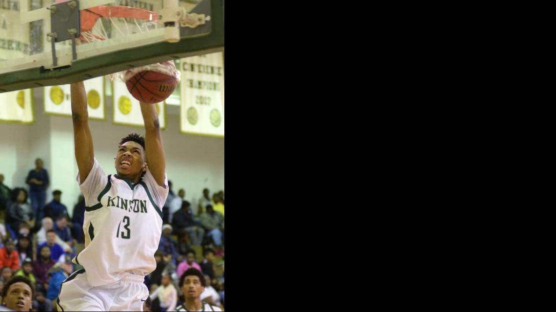 
Kinston’s Brandon Ingram, a 6-foot-9 senior, finishes a dunk for two of his 41 points against South Lenoir in January. ESPN ranks him the nation’s No. 2 prospect at small forward and the No. 12 player overall.
