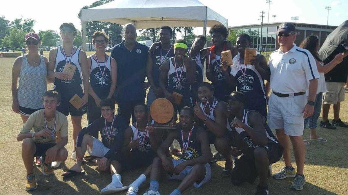 Concord First Assembly boys track won the NCISAA 1A/2A state title Saturday