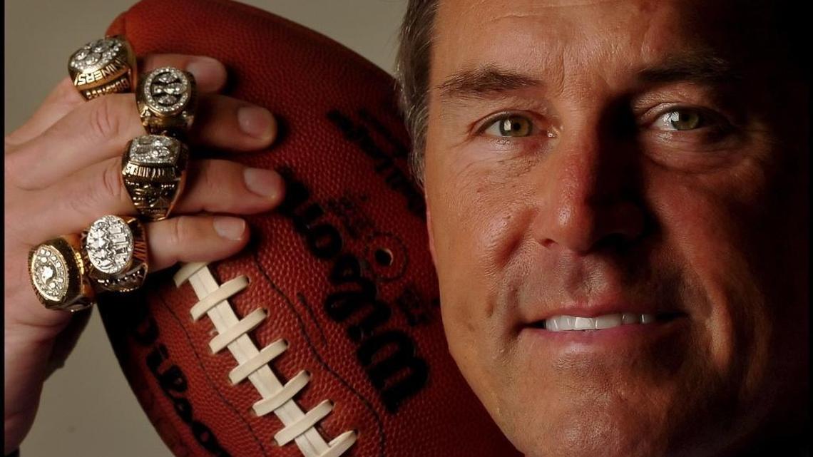 Former Garinger star Dwight Clark, seen here in a 2006 photo, won several Super Bowl championships with the 49ers and will be recognized in a special assembly at the school Friday morning. JEFF SINER - jsiner@charlotteobserver.com