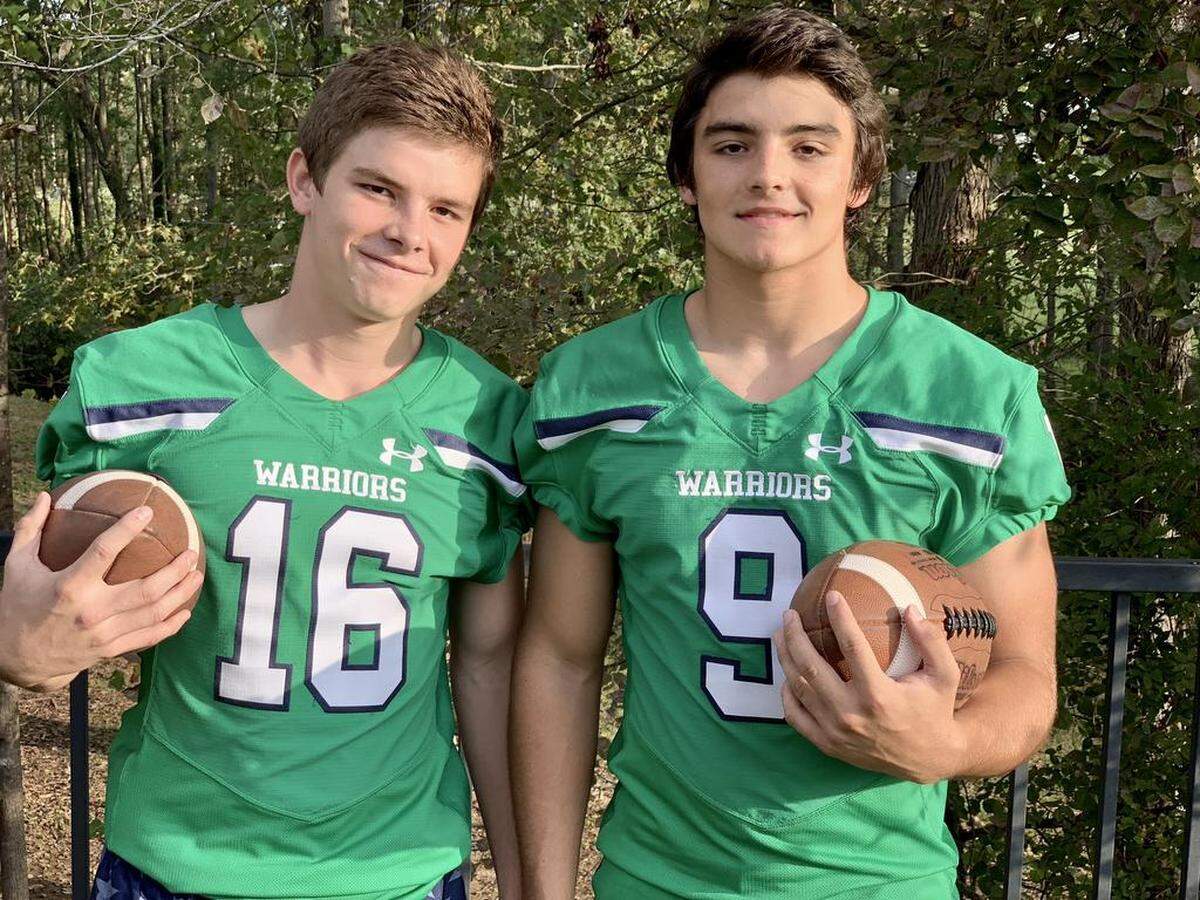 Weddington High brothers James (left) and Will Shipley have led the Warriors to a 6-1 record and Friday’s rivalry game with Marvin Ridge.