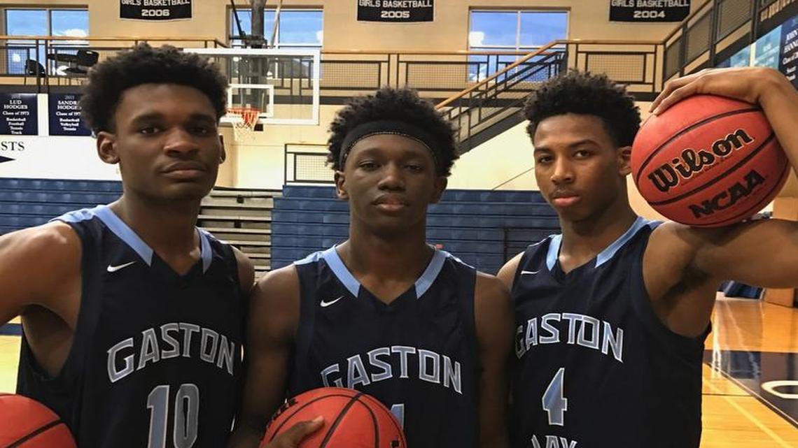 Gaston Day juniors, from left, Quan McCluney, M.J. Armstrong and Nate Hinton are Division I recruits and hope to lead the Spartans to their first N.C. Independent Schools state title since 2004