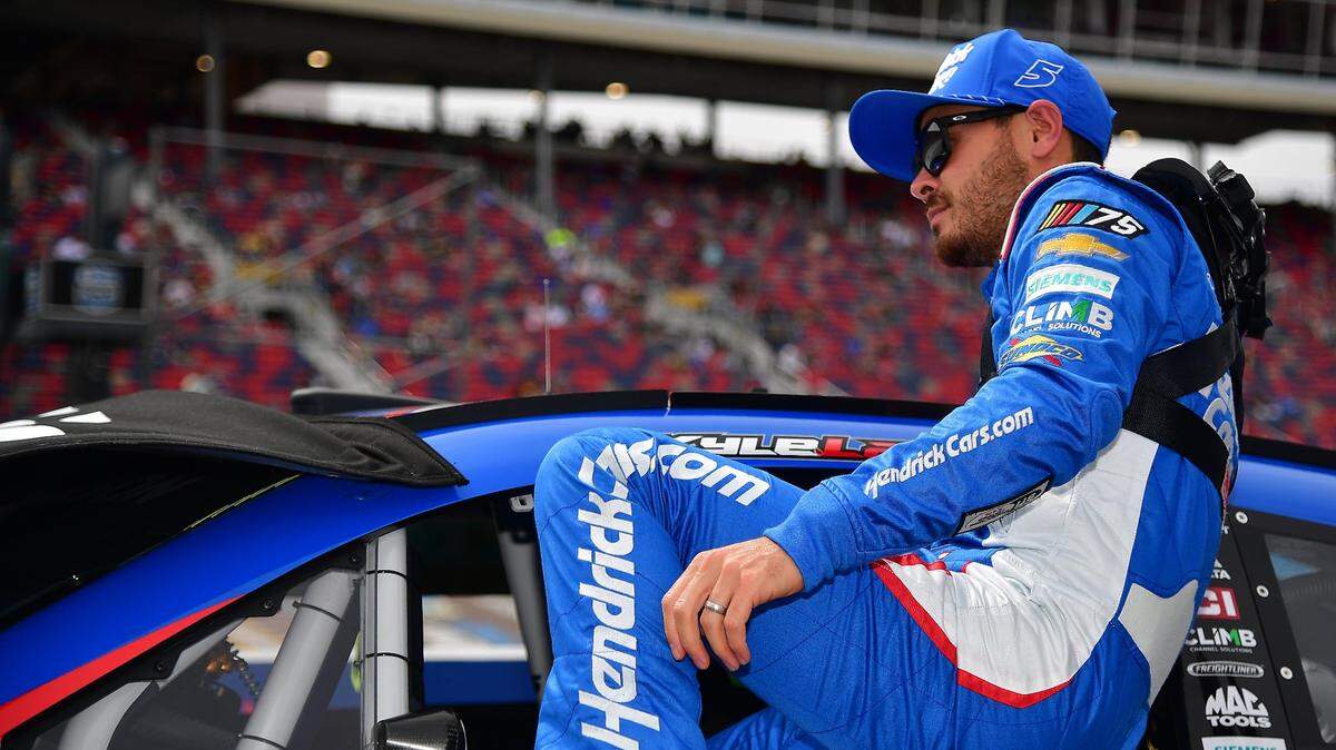 Mar 11, 2023; Avondale, Arizona, USA; NASCAR Cup Series driver Kyle Larson (5) during qualifying for the United Rentals Work United 500 at Phoenix Raceway. Mandatory Credit: Gary A. Vasquez-USA TODAY Sports