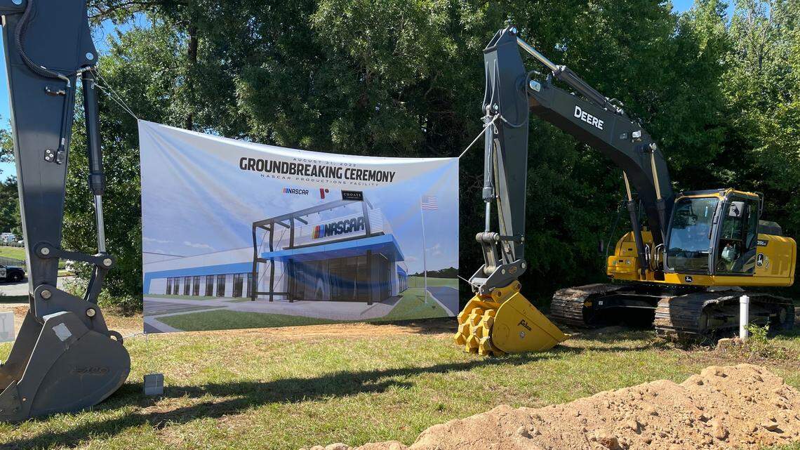 NASCAR breaks ground on new production and broadcast facility in Concord on Aug. 31, 2022, adjacent to its R&D center.