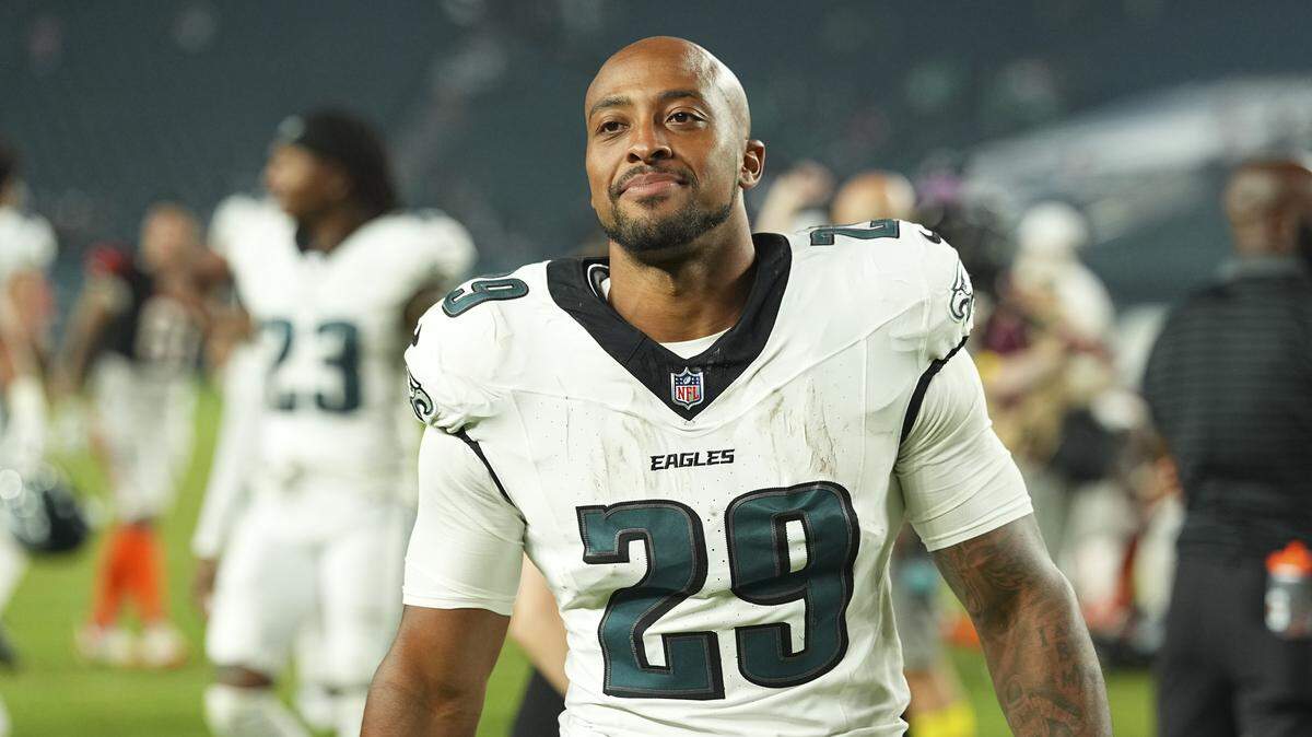 AJ Dillon of the Philadelphia Eagles walks off the field after the NFL Preseason game against the Cincinnati Bengals at Lincoln Financial Field on August 7, 2025 in Philadelphia, Pennsylvania.