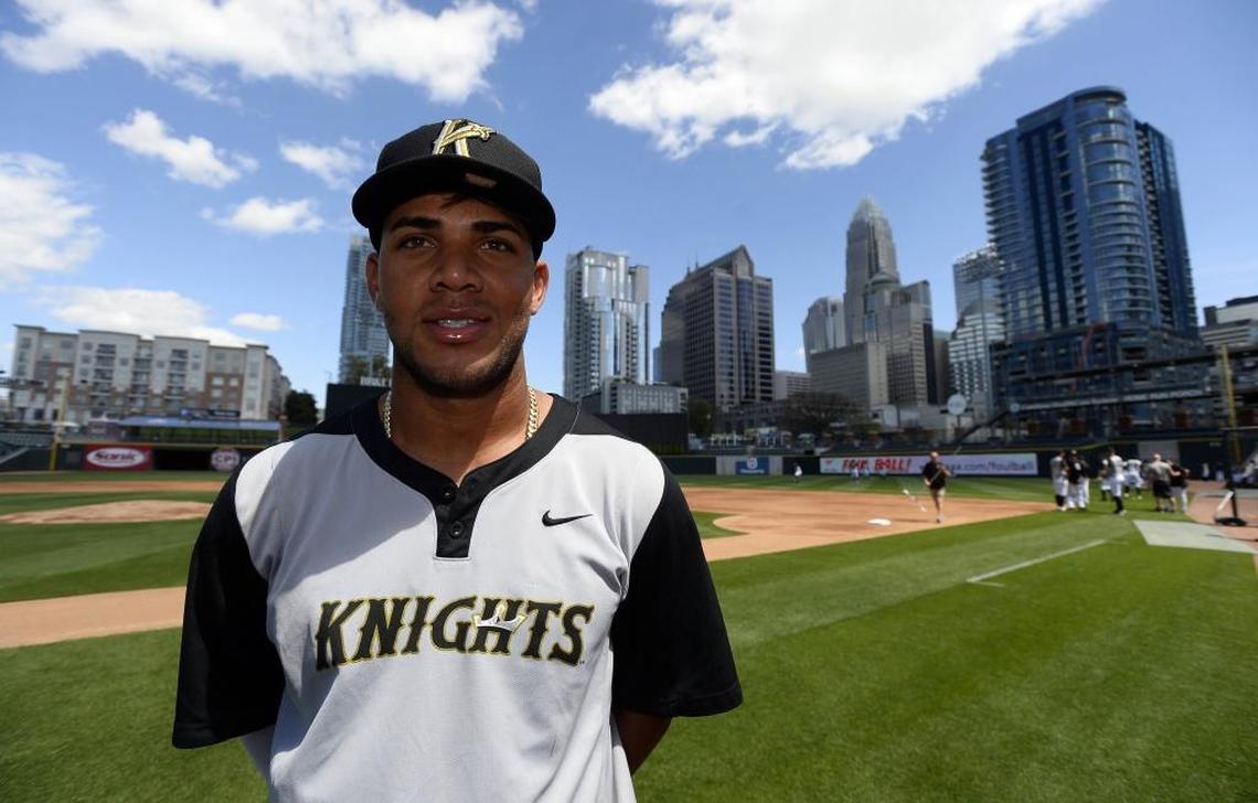 Charlotte Knights second baseman Yoan Moncada was batting .361 before Tuesday’s game against Durham.