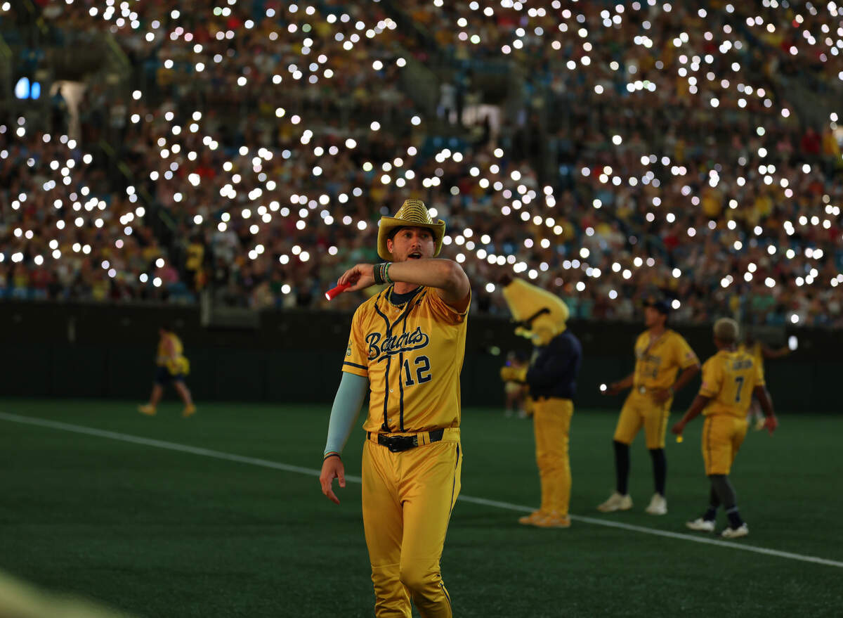 Bananas’ Kyle Luigs sings along to Coldplay’s “Yellow” Friday, June 6, 2025 at Bank of America Stadium in Charlotte.