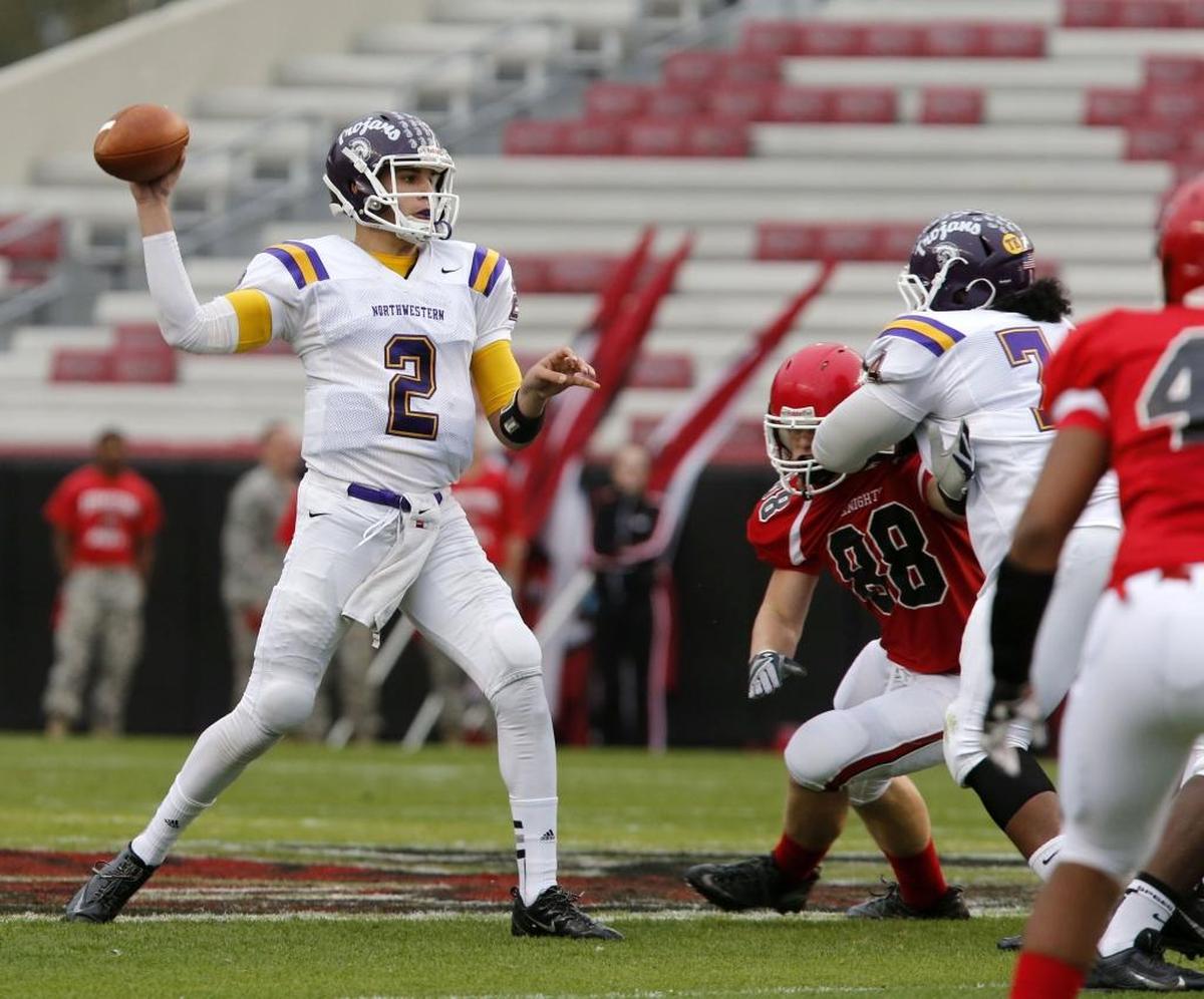 Northwestern faces Stratford in the Class AAAA Division II state championship football game in Columbia Saturday. Northwestern quarterback Mason Rudolph looks to throw.