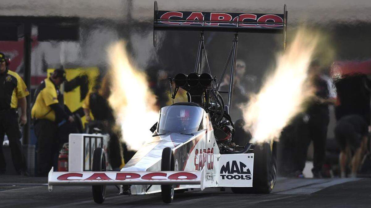 Top Fuel racer Steve Torrence, pictured here on Friday, won the Carolina Nationals at zMax Dragway in Concord on Sunday.