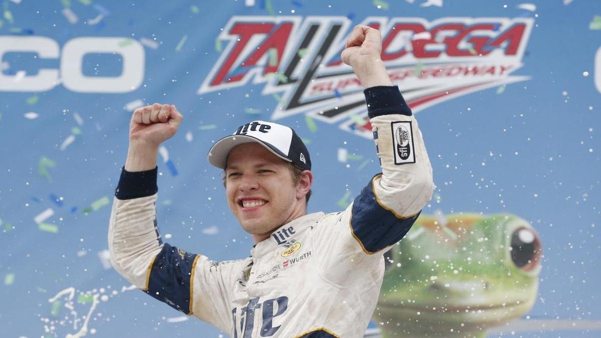 Brad Keselowski won last May’s NASCAR Cup Series auto race at Talladega Superspeedway in Talladega, Ala.