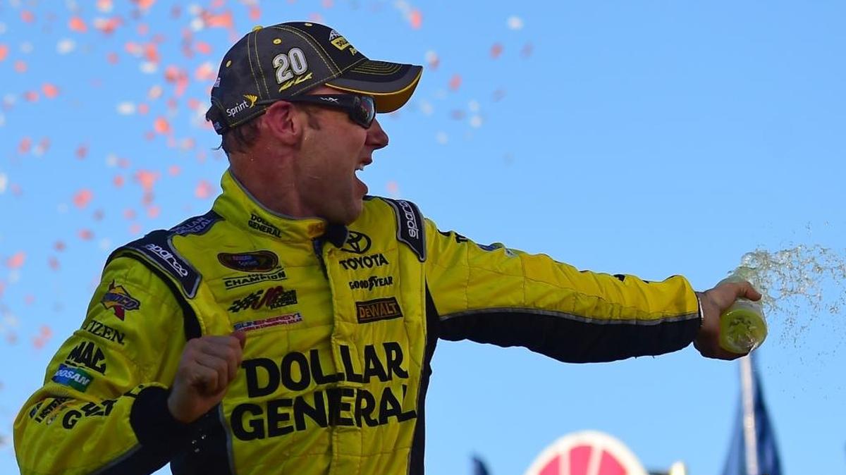 
Matt Kenseth celebrates in Victory Lane after winning Sunday’s  SYLVANIA 300 at New Hampshire Motor Speedway.


