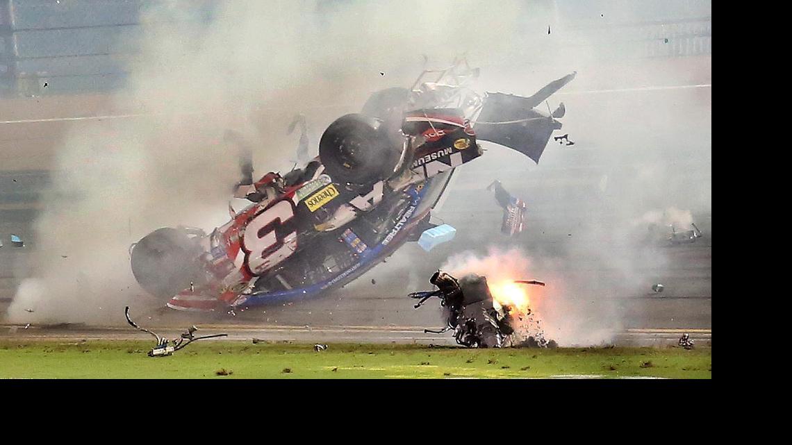 
Austin Dillon crashes in a dramatic wreck at Daytona International Speedway on Monday.
