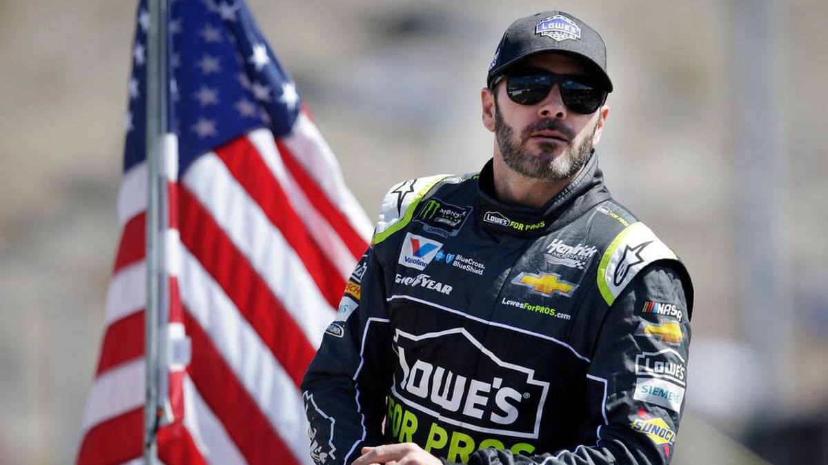 Monster Energy NASCAR Cup Series driver Jimmie Johnson (48) during a NASCAR Cup Series auto race on Sunday, March 11, 2018, in Avondale, Ariz. (AP Photo/Rick Scuteri)