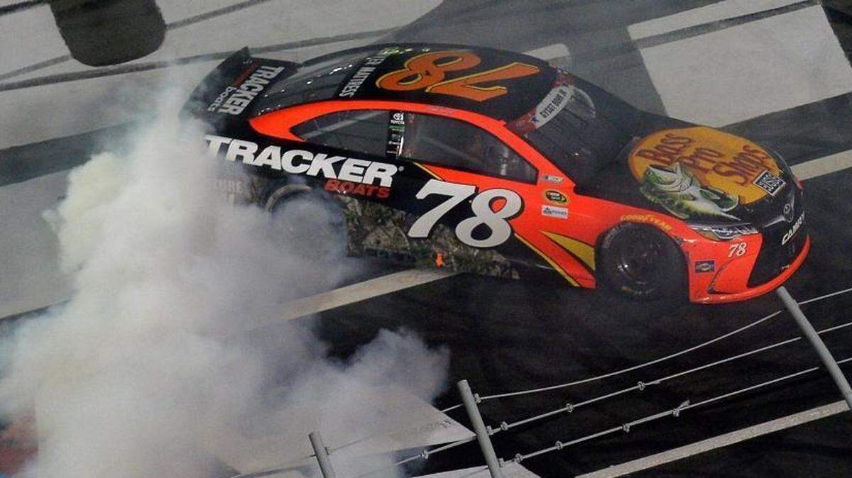 In 2017, Toyota won its second NASCAR Cup Series manufacturer’s championship, largely behind the strength of champion Martin Truex Jr. and title runner-up Kyle Busch. Above, Truex does a burnout after winning the Coca-Cola 600 at Charlotte Motor Speedway in May.