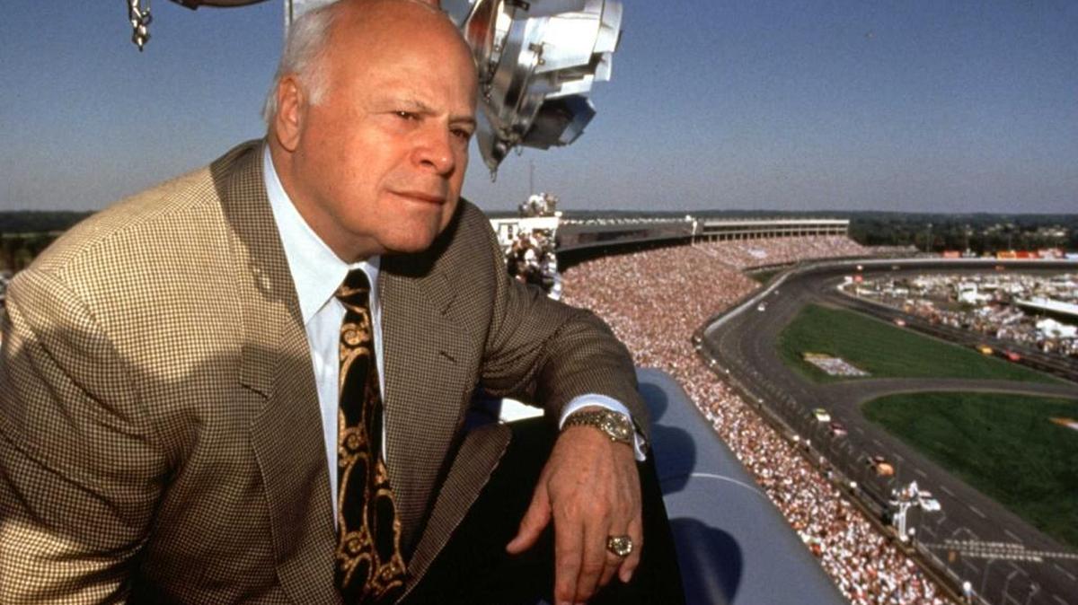 Bruton Smith, shown in 1997 high above Charlotte Motor Speedway, will be inducted into the NASCAR Hall of Fame on Friday.