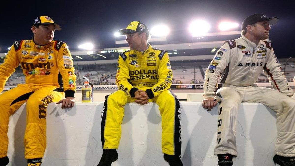 Defending Sprint Cup champion Kyle Busch, from left, along with Matt Kenseth and Carl Edwards three of Joe Gibbs Racing’s drivers in the hunt for this year’s championship.