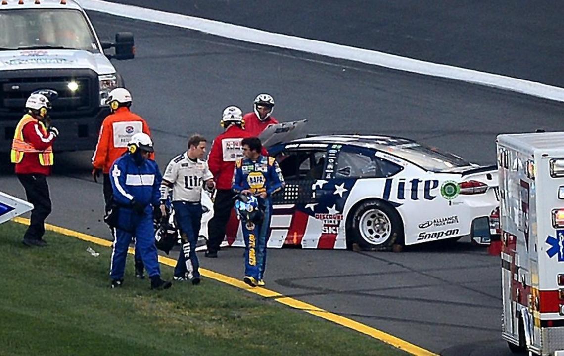 Brad Keselowski, left, and Chase Elliott entered Sunday’s Coca-Cola 600 as two of the favorites to possibly win the 400-lap race. Then they exited together.