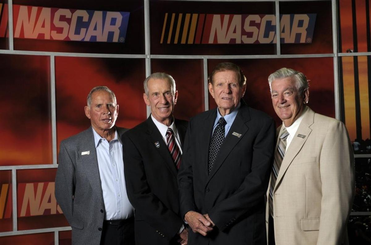 Bud Moore (second from right) and his other NASCAR Hall Class of 2011 members (from left): David Pearson, Ned Jarrett and Bobby Allison.