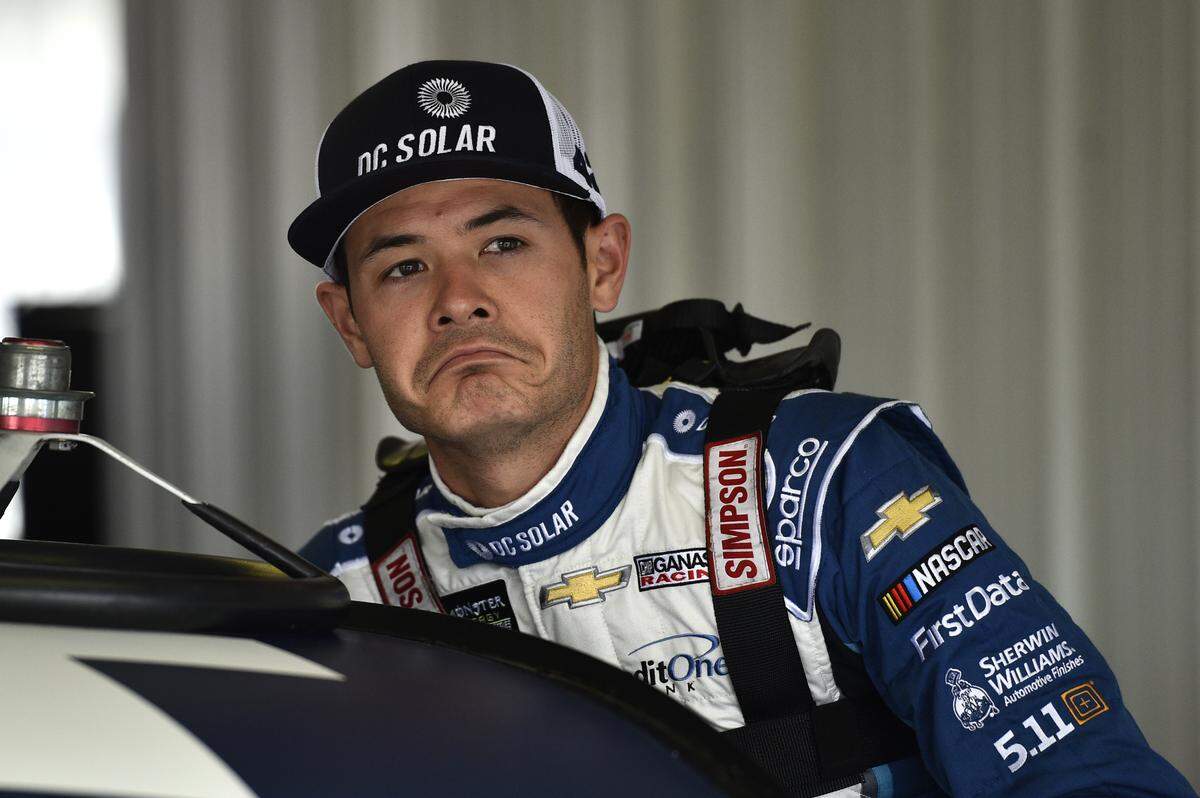 Kyle Larson during practice for Sunday's NASCAR Cup Series auto race, Friday, June 1, 2018, in Long Pond, Pa. (AP Photo/Derik Hamilton)