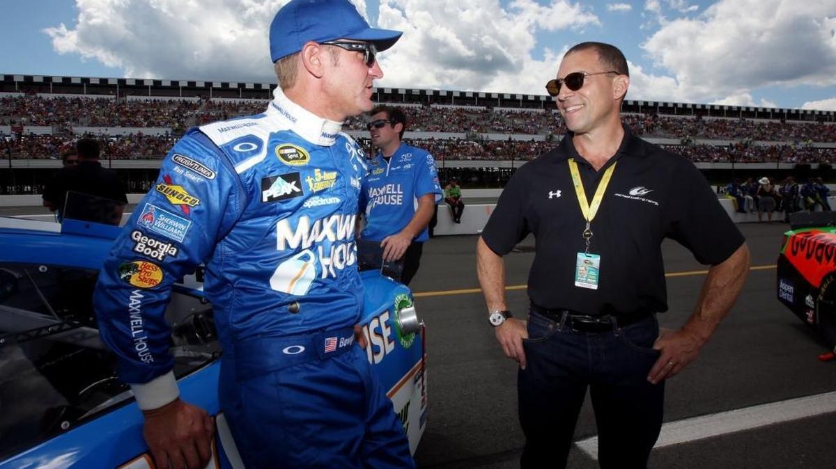 
Michael Waltrip Racing co-owner Rob Kauffman (right) and driver Clint Bowyer (left) are parting ways after the NASCAR season ends.
