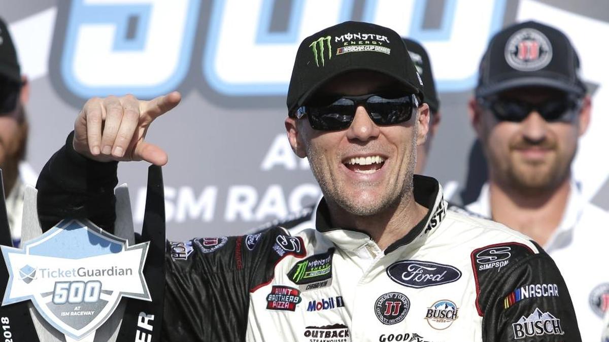 Cup Series driver Kevin Harvick (4) won his third race in a row on Sunday, putting him in elite historic company. Since 1972, only 14 other drivers have won three Cup races in a row. Just six drivers have won four races in a row.