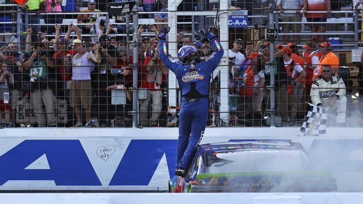Kyle Busch’s win in Sunday’s Cup Series race at New Hampshire Motor Speedway guarantees him a spot amongst the final 12 drivers, and he’s up to third in the standings.