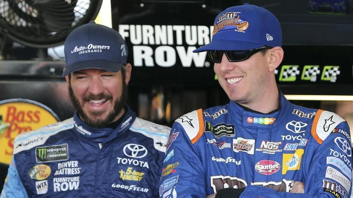 Martin Truex Jr., left, and Kyle Busch are among the four remaining contenders for the NASCAR Cup Series championship, along with Kevin Harvick and Brad Keselowski. The Ford EcoBoost 400 will take place Sunday afternoon at Homestead-Miami Speedway in Homestead, Fla.
