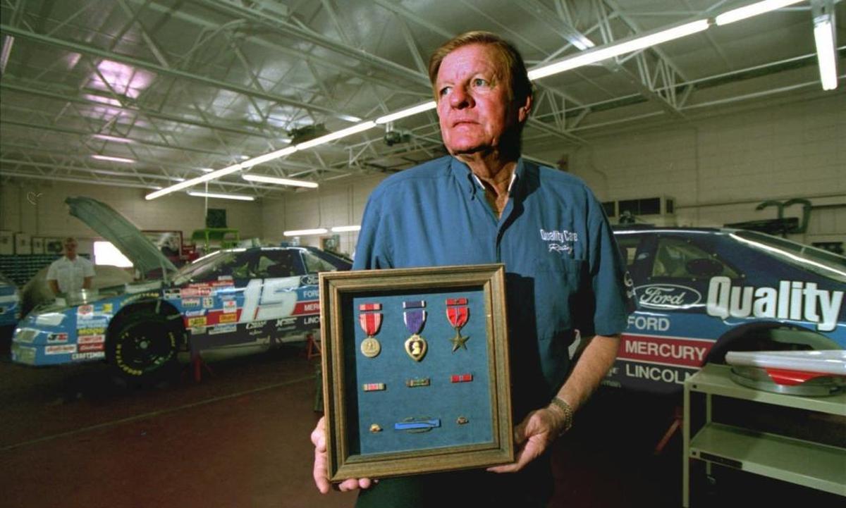 NASCAR team owner Bud Moore received many honors for his military service during World War II, where he took part in the D-Day landing at Normandy.