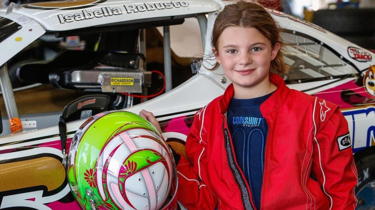 Fort Mill’s Isabella Robusto, pictured in 2013 next to her Bandolero car when she was 8, was the South Carolina Legends Young Lions Champion in 2016. She joins five others in NASCAR’s 2018 Drive for Diversity class.