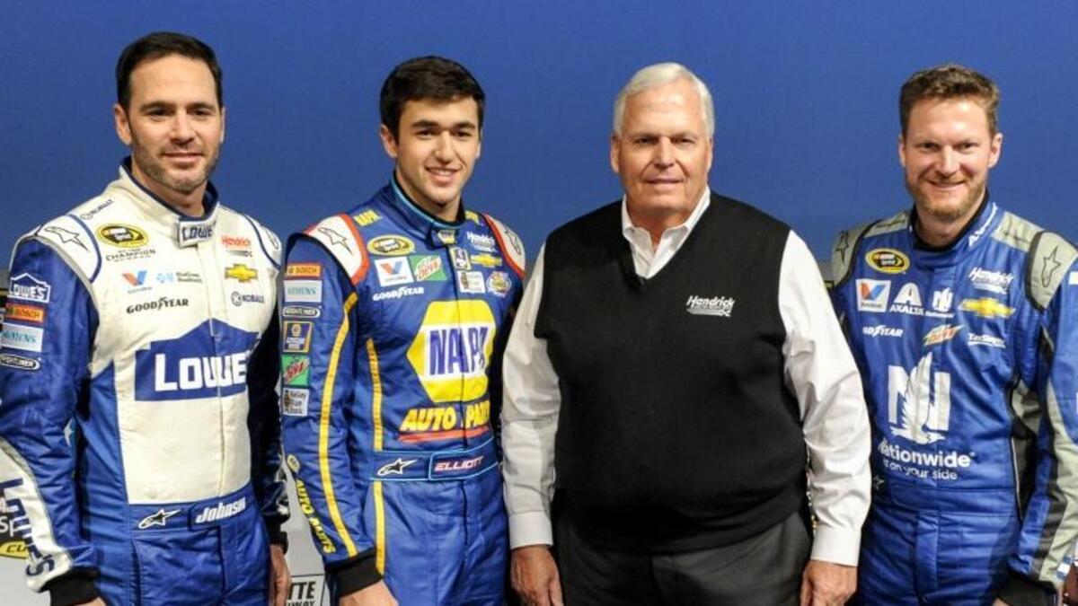 Hendrick Motorsports has featured famous NASCAR drivers such as Jimmie Johnson, left, and Dale Earnhardt Jr., right, but the current team has struggled to begin the 2018 season.