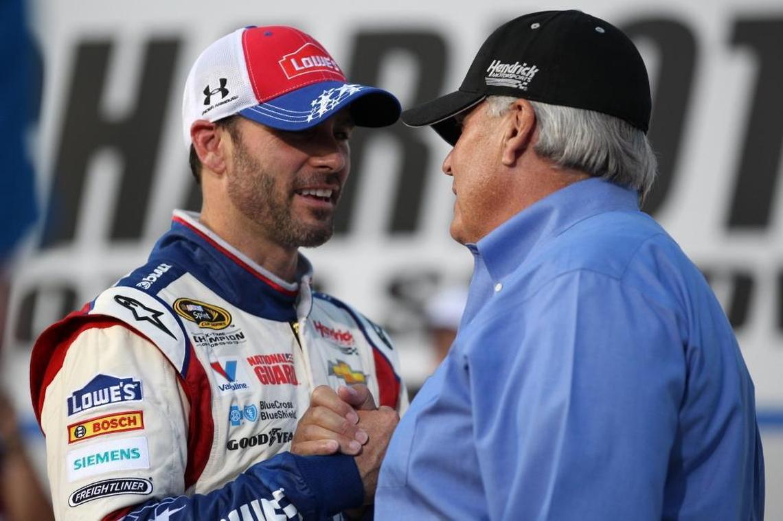 Rick Hendrick (right) and Jimmie Johnson have been together for 76 NASCAR victories.