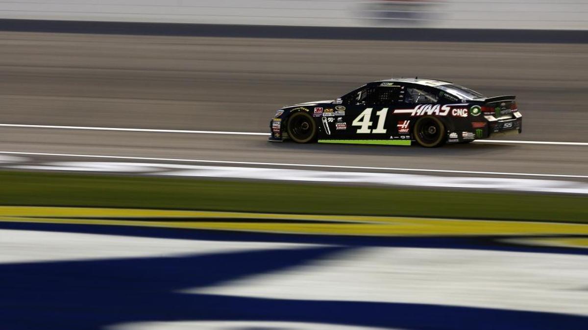 Kurt Busch races during qualifying on Friday in Las Vegas. Busch won the pole position.