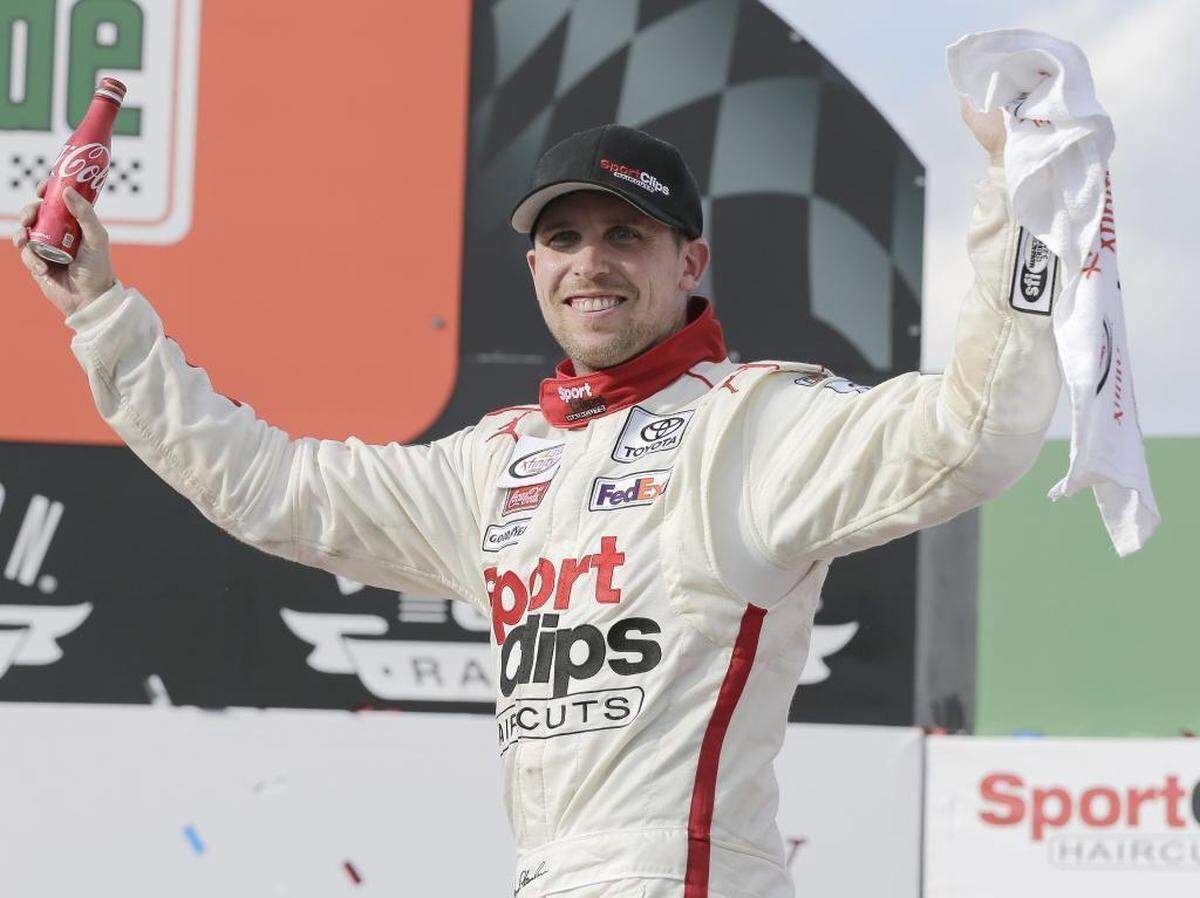 Denny Hamlin won the Southern 500 to sweep Darlington's throwback weekend after taking the Xfinity race a day earlier.