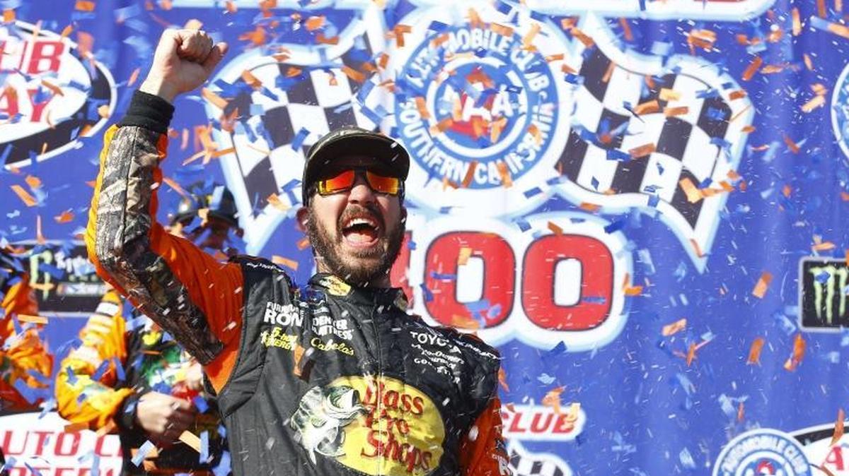 Martin Truex Jr. (78) won the Auto Club 400 on Sunday for his first win of the 2018 NASCAR Cup Series season.
