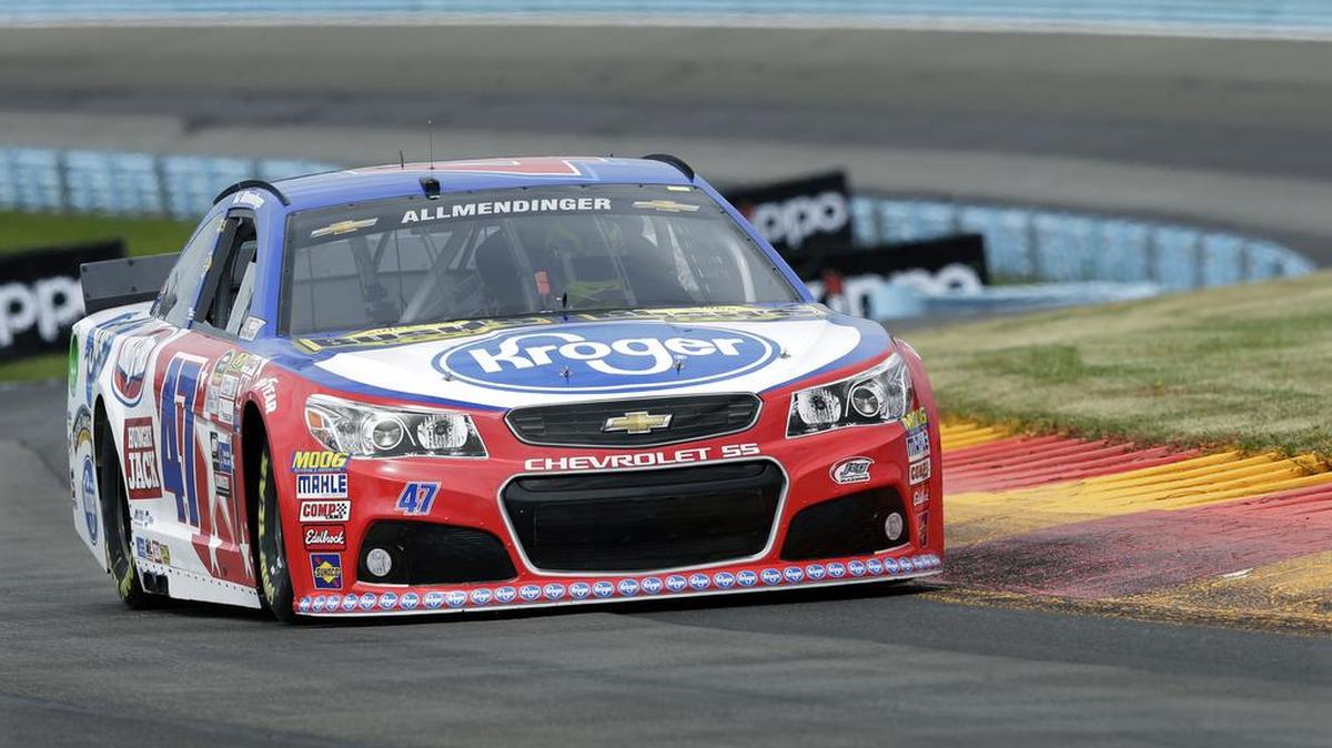
AJ Allmendinger (47), who rode a victory at Watkins Glen a year ago to a spot in the NASCAR Chase, won the pole at the track on Saturday, giving him a straight shot at another berth on the twisting road course.
