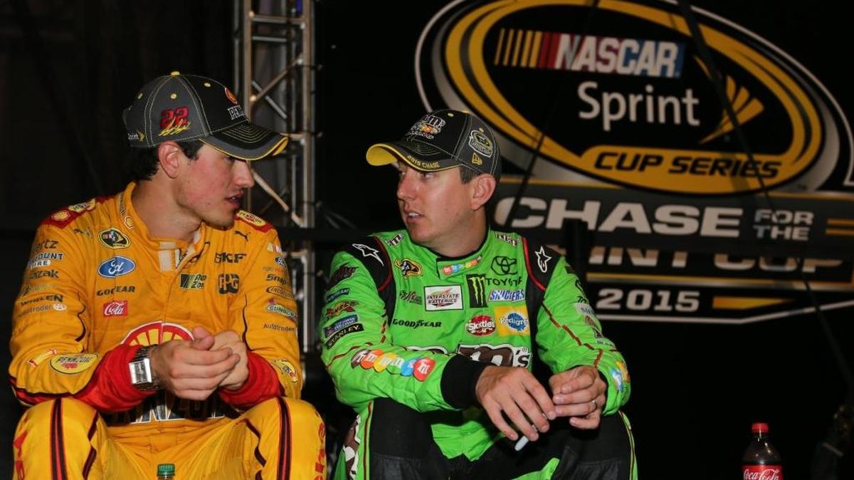 
Favorites for the NASCAR Chase? Joey Logano, driver of the No. 22 Ford, and Kyle Busch, driver of the No. 18 Toyota, are among the best choices.
