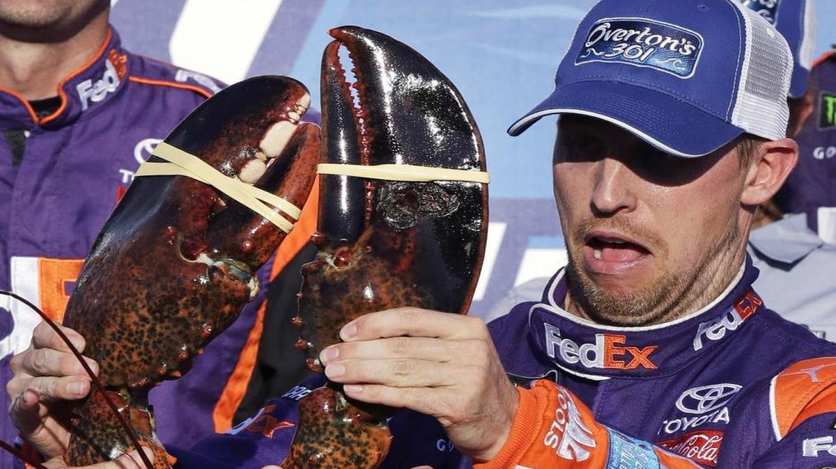 It’s time to move on from, “Who’s making the playoffs?” to “Who can win the playoffs?” Denny Hamlin, above, seen handling a lobster after winning at New Hampshire in July, ranks among the favorites to pop champagne at Homestead.